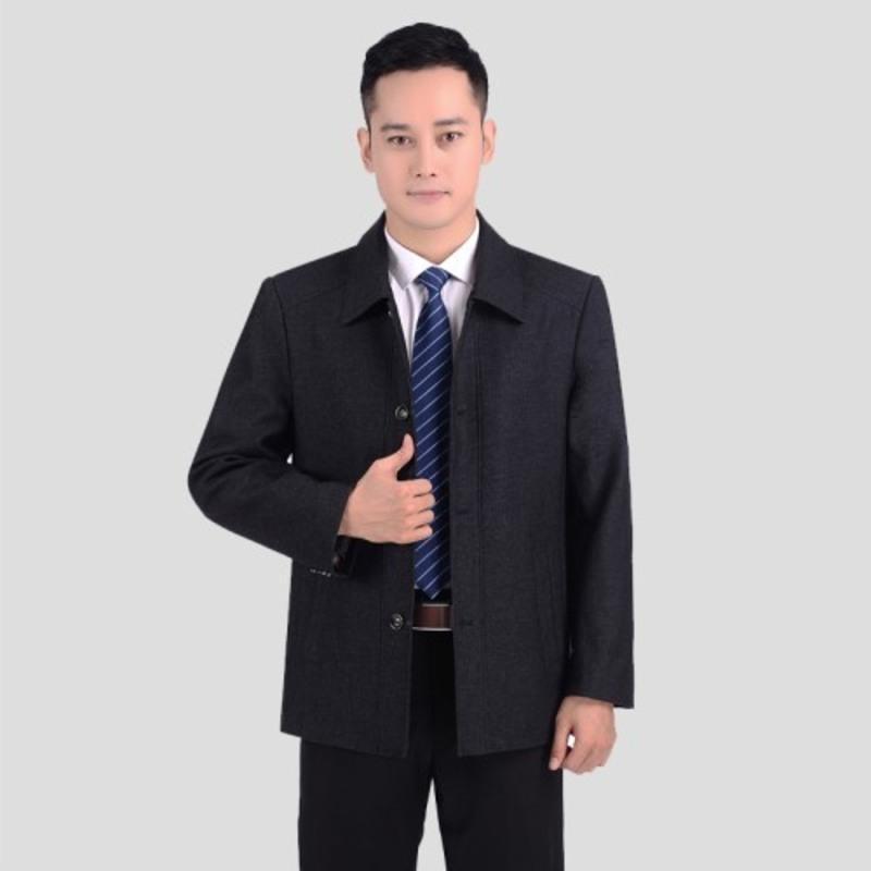 春秋薄中年男装夹克衫中老年人男士爸爸外套男新款夹克中老年男装父亲
