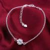 A032Women Jewelry Silver Anklet 镀银饰梅花水晶脚链潮女饰品送女朋友七夕情人节礼物