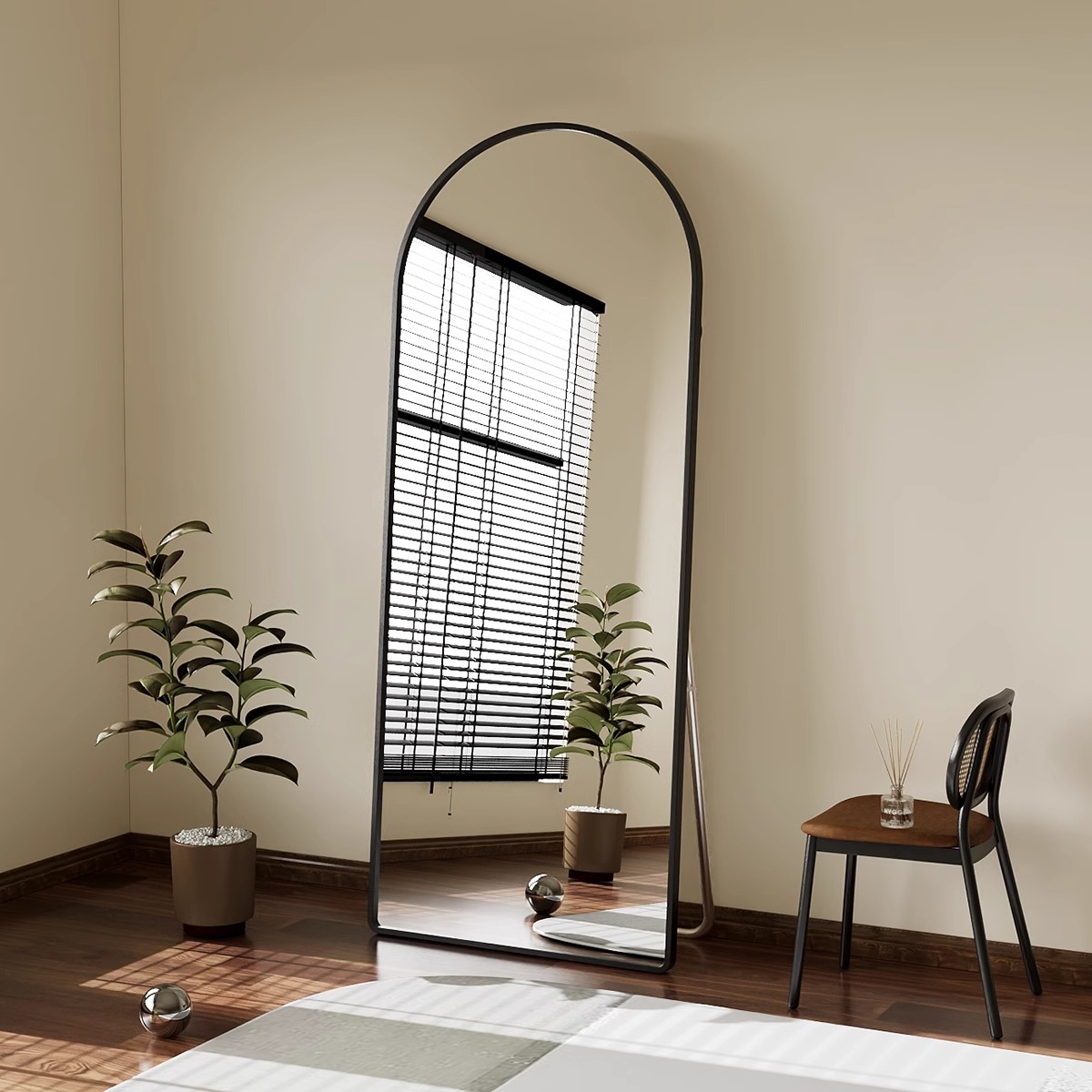 全身镜落地镜家用女生网红ins风穿衣镜挂墙试衣镜卧室立体大镜子