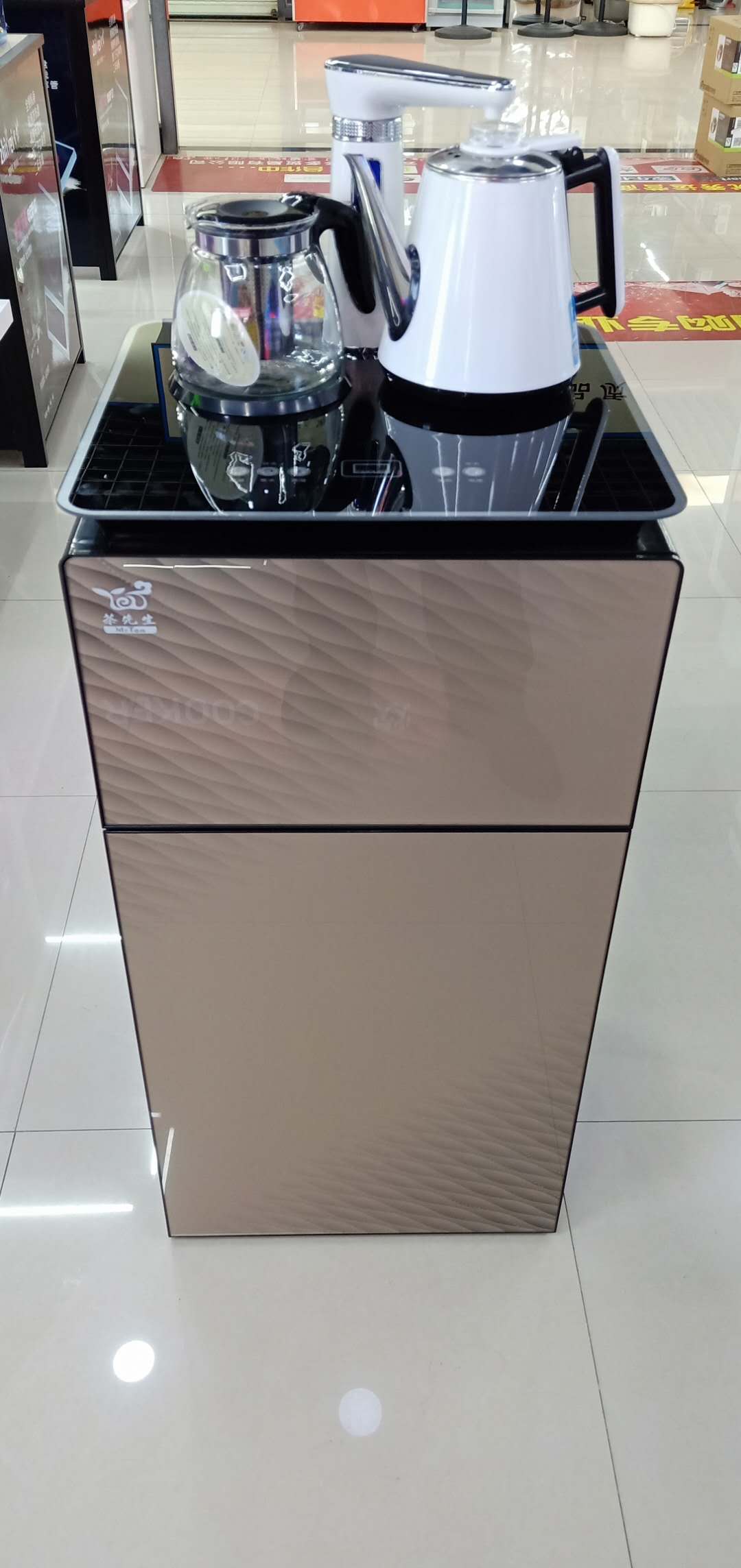 美事多多茶先生茶吧机CXS-528自动龙头包胶[金色,咖啡色]双色可选