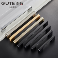 固特(GUTE) 柜门拉手现代简约黑色橱柜衣柜子加长门把手抽屉家用五金拉手家用五金配件6062 拉丝-96孔距