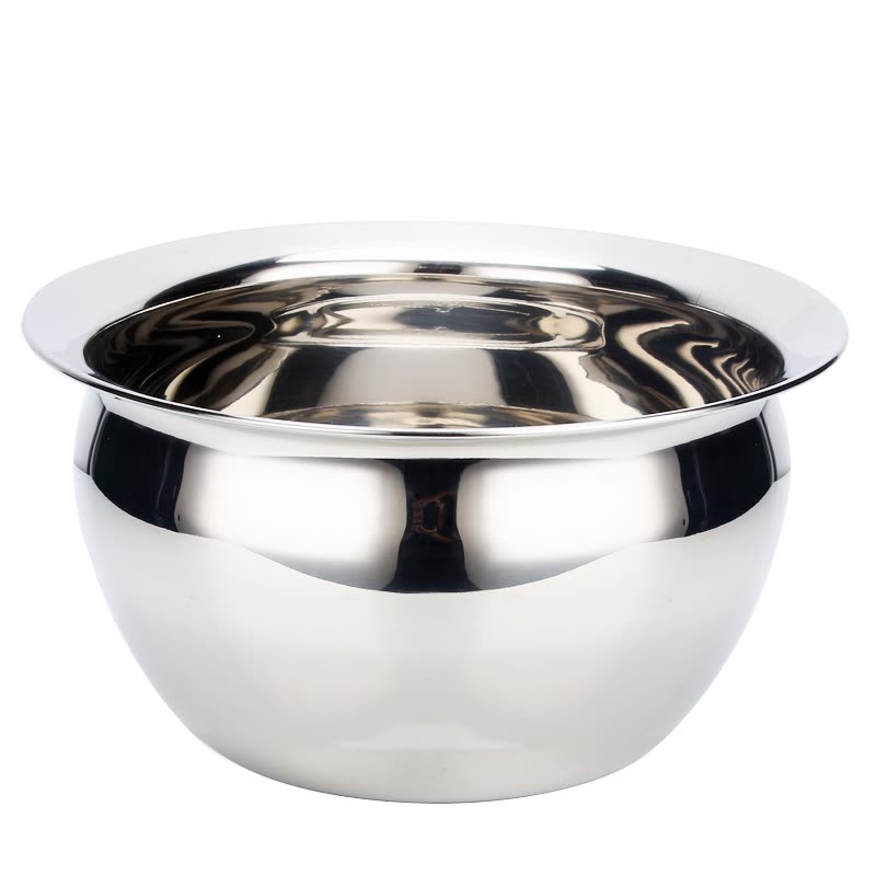 10寸加厚无磁不锈钢鼓形油盆可配漏勺带盖 涨型油鼓盆油缸盆油桶调料盆图片