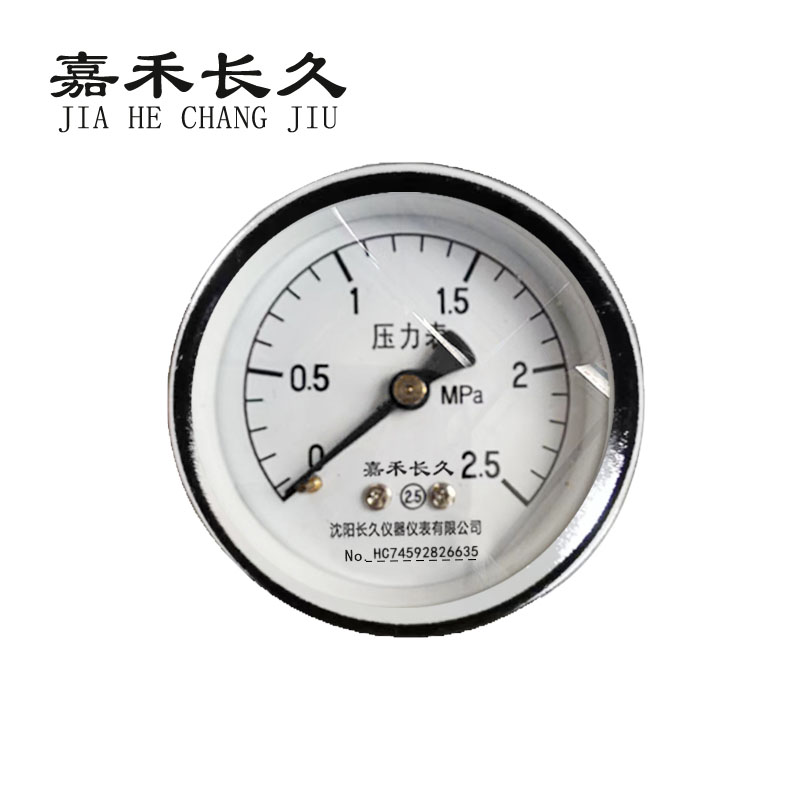 嘉禾长久+压力表轴向检测定制型+Y40Z+块 0-2.5Mpa
