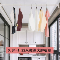 阳台晾衣杆杆式飘窗窗户伸缩晾衣架免打孔顶装家用晒衣杆凉衣 三维工匠 0.7-1.1米25管径标准款送10个防风扣