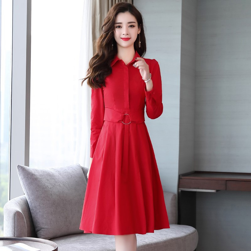 芷臻zhizhen长袖连衣裙秋装女2021新款女装中长款时尚