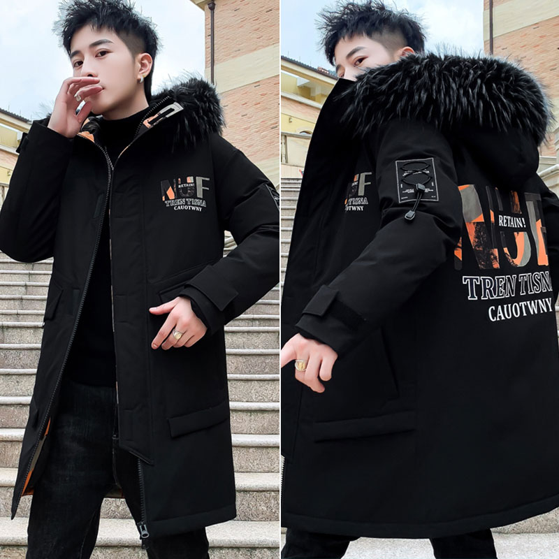 BaLuoShang2020年新款棉衣男中长款潮流青少年棉袄男士羽绒棉服冬季加厚外套棉衣