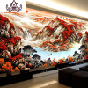 封后5d钻石画满钻石绣鸿运当头十字绣流水生财大幅客厅风景山 [满钻版]5D魔方圆钻180x70厘米[满钻全贴更漂亮]送全