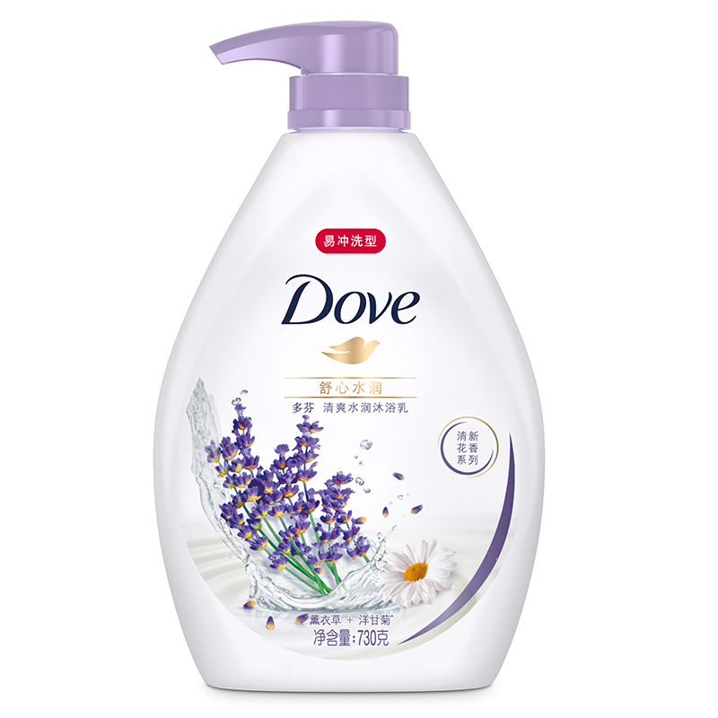 多芬(DOVE)清爽水润沐浴露 舒心水润 730g 各种肤质 成人[联合利华]