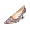 JIMMY CHOO 周仰杰 女士粗粒闪粉面料尖头高跟鞋单鞋 LOVE 65 CGF 221