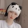 熊猫月子发带 月子帽熊猫可爱洗脸束发带女宽边包头巾产妇产后超萌防风日韩发箍