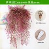 假花仿真花藤藤条装饰花艺客厅壁挂花垂吊塑料藤蔓花条吊兰金钟柳|两束玫红短款+挂篮(颜色随机)