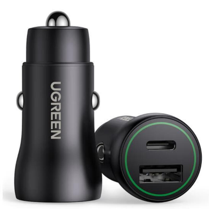 绿联双口(USB A+C) PD20W快充车充金属款(绿标)CD215/10509 (货期3-6天)