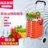 购物买菜小拉车不锈钢可折叠爬楼手拉车家用便携菜篮手推拉杆拖车 三维工匠 四轮款(送袋、绳和卡扣)家用拖车