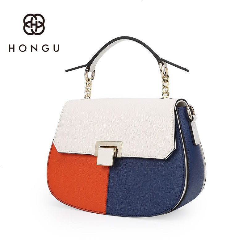 红谷包包女2018新款时尚个性马鞍包百搭手提