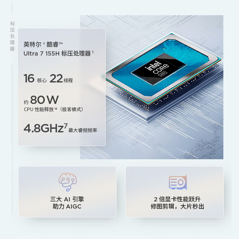 ThinkPad联想ThinkBook 16+ 2024 AI全能本 英特尔酷睿Ultra7 155H 16英寸轻薄办公笔记本电脑(16G 1T 2.5K 120Hz)高清大图