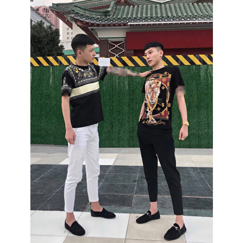 suntek社会精神小伙黑色九分裤男快手网红秋季痞帅韩版修身小脚休闲