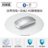适用苹果戴尔无线鼠标静音macbook笔记本电脑可充电台式办公游戏 [科技银/无线版]静音无声+可充电 官方标配