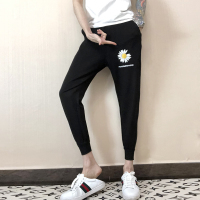 YUANSU菊花裤子男休闲韩版潮流百搭修身束脚小雏菊男士小脚网红同款裤子休闲裤