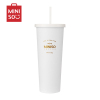 名创优品(miniso) 经典黑白系列-吸管钢杯800mL茶具(白色)