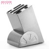 美厨(maxcook)不锈钢刀架 MCWA-DJ001 (刀座 适用不同大小刀具 6个刀槽 可拆卸易清洗 加厚不锈钢)