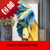 鱼纯手绘油画现代客厅装饰画轻奢大幅竖版玄关挂画餐厅壁画卧室画