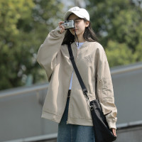 唐狮棒球服外套女春季新款左胸字母短款上装韩版宽松时尚百搭