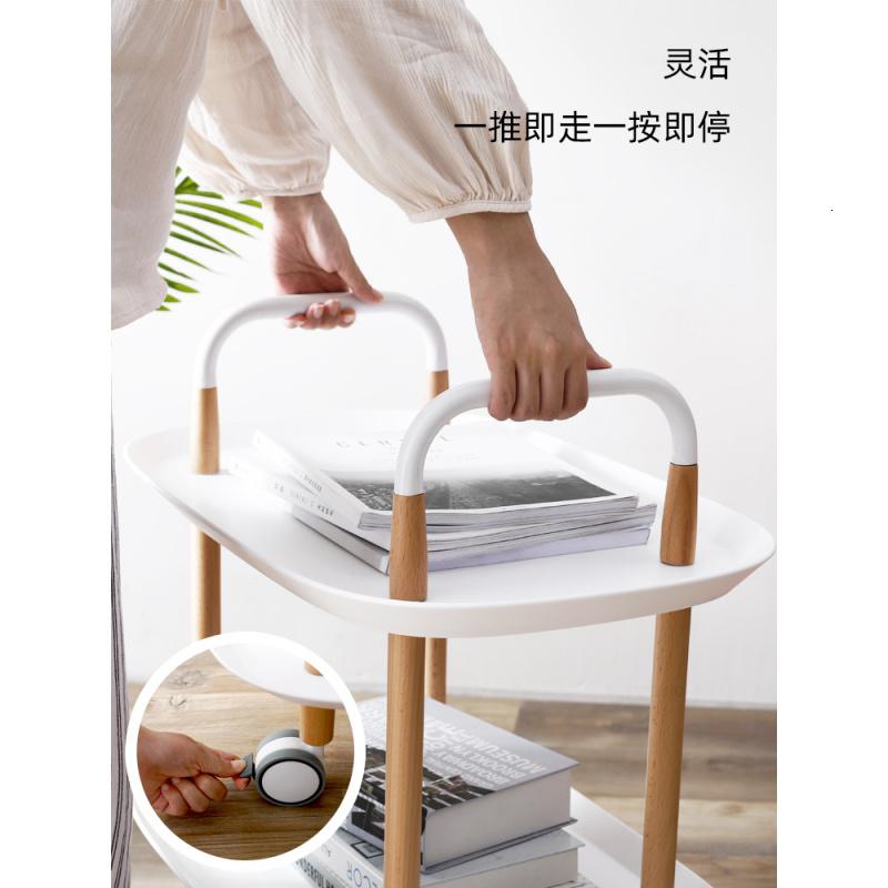 森美人北欧简约小推车客厅收纳移动小茶几沙发边角几家用多功能餐车高清大图