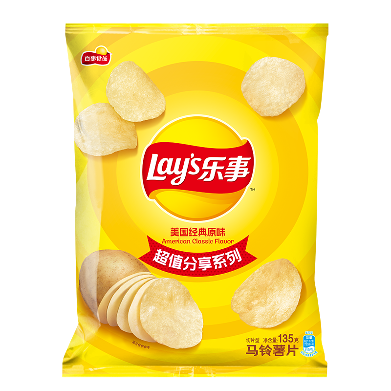 乐事 美国经典原味 薯片 135克/包