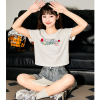 [2.5折价45元]唐狮甜辣短款上衣女新款夏季白色短袖T恤女正肩紧身体恤sz