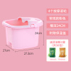 粉色-低款-带盖 足浴木桶泡脚家用成人家用洗脚木头木泡脚厚塑吴昕高深小腿加高同
