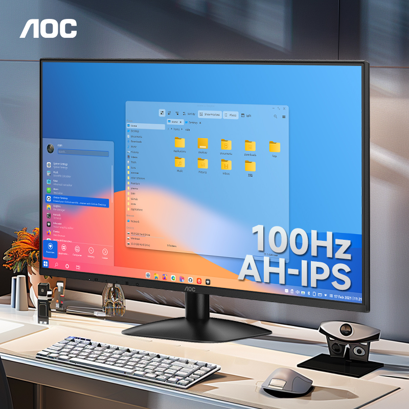 AOC27英寸AH-IPS办公电竞100Hz显示器台式电脑屏幕外接27B31H