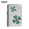官方正品zippo打火机满钻四叶草防风煤油高颜值打火机zipoo个性送礼zip