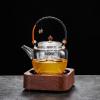 电陶炉煮茶器如华福禄家用迷你小型煮黑洱白茶玻璃蒸汽养生壶套装保温_木纹色电陶炉玻璃壶B款蒸煮内胆1.0L
