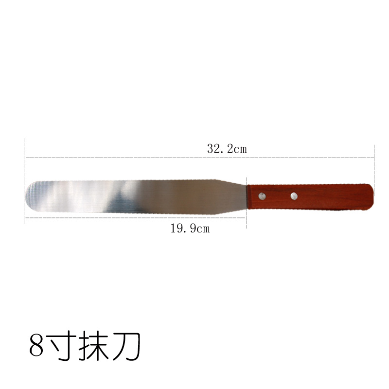 抹刀奶油刮平蛋糕脱模刀 烘焙工具木柄抹刀直吻刀不锈钢抹刀 敬平 10寸塑料手柄曲抹刀高清大图