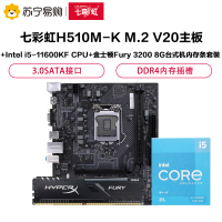 七彩虹H510M-K M.2 V20主板+Intel i5-11600KF CPU+Fury 3200 8G内存 套装