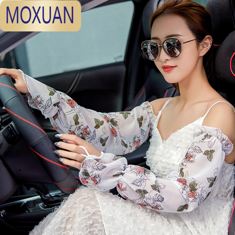 MOXUAN防晒袖套女夏手臂套开车骑行手套长款紫外线冰丝遮阳冰袖袖筒套袖