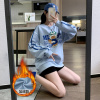 [1折价46.9元叠加优惠券]唐狮 秋冬卫衣女加绒加厚宽松圆领前胸小熊上衣韩系休闲百搭