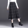 针织a字裙女2021新款韩版格子半身裙苏中长款包臀毛线裙