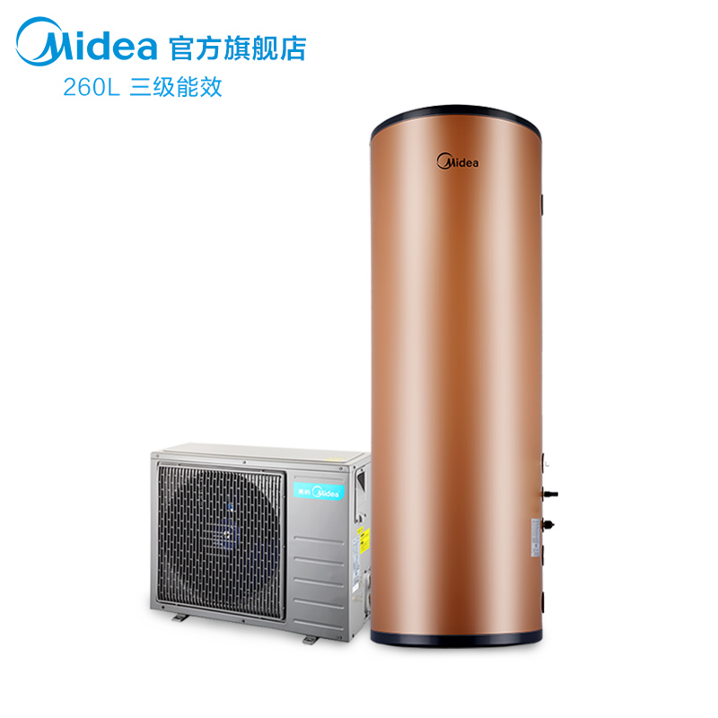 美的( Midea) 260L家用线控式空气能热泵热水器KF105-260L-MI(E4)4人以上 水电分离