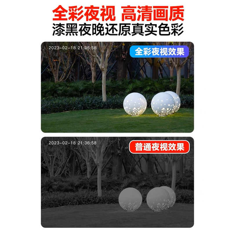 送监控循环录像卡 升级双镜头旋转太阳能WIFI摄像监控室外家用手机WIFI远程户外无线网360高清夜视摄影头42AH电池高清大图