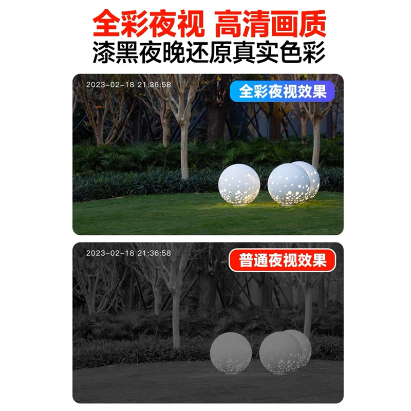 送监控循环录像卡 升级双镜头旋转太阳能WIFI摄像监控室外家用手机WIFI远程户外无线网360高清夜视摄影头42AH电池