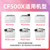 绘威202a硒鼓cf500x适用惠普281fdw m254dw m254dn m254nw易加粉彩色3000页三色可选