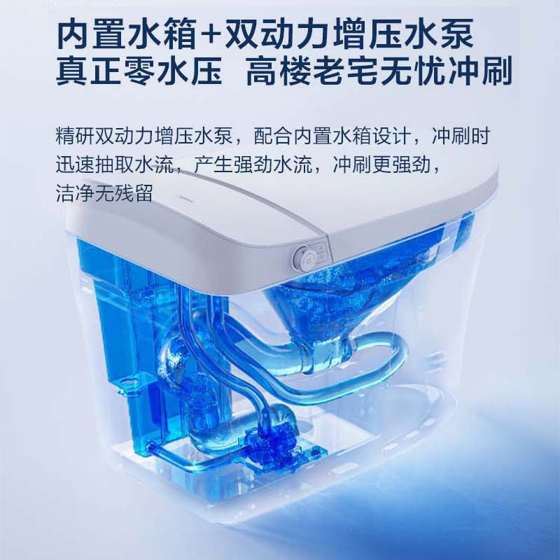 海尔智能马桶H3C 305坑距零水压真无忧冲刷 脚感冲刷双变频恒温双效除臭+SIAA抗菌座圈双子星系列