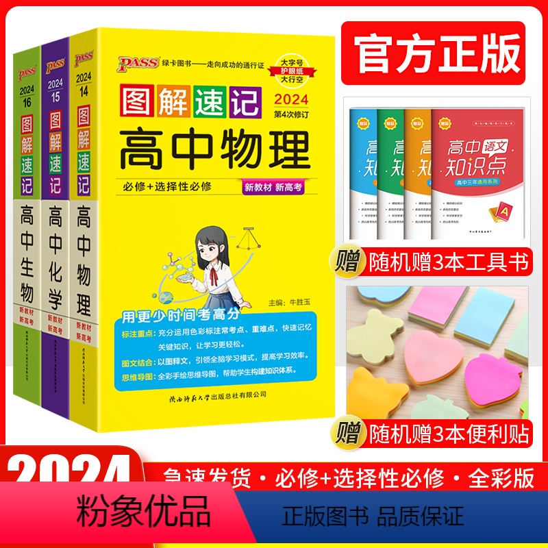 全国通用 物化生 [正版]口袋书 2024版图解速记高中图解速记物理化学生物全析人教版RJ版同步人民教育 第4次修订彩色
