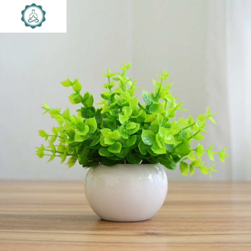 仿真绿植盆栽家居客厅摆设书桌迷你装饰假花塑料植物米兰满天星封后