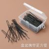 一字夹圆头夹尖头夹黑色小夹子影楼化妆师盘发造型夹子盘发小发夹 U型夹50支装