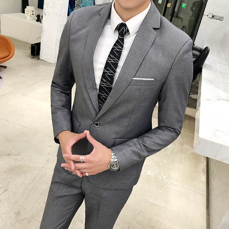 墨尔斯特2020男士秋冬新款西服套装韩版修身西装休闲套装xf501视频