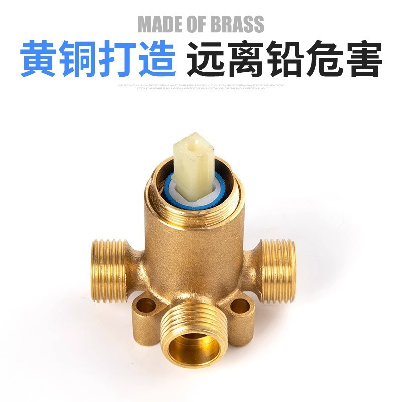 热水器配件配大全冷热混水阀开关明装淋浴淋浴器配件水龙头-B款+五档调节花洒套餐