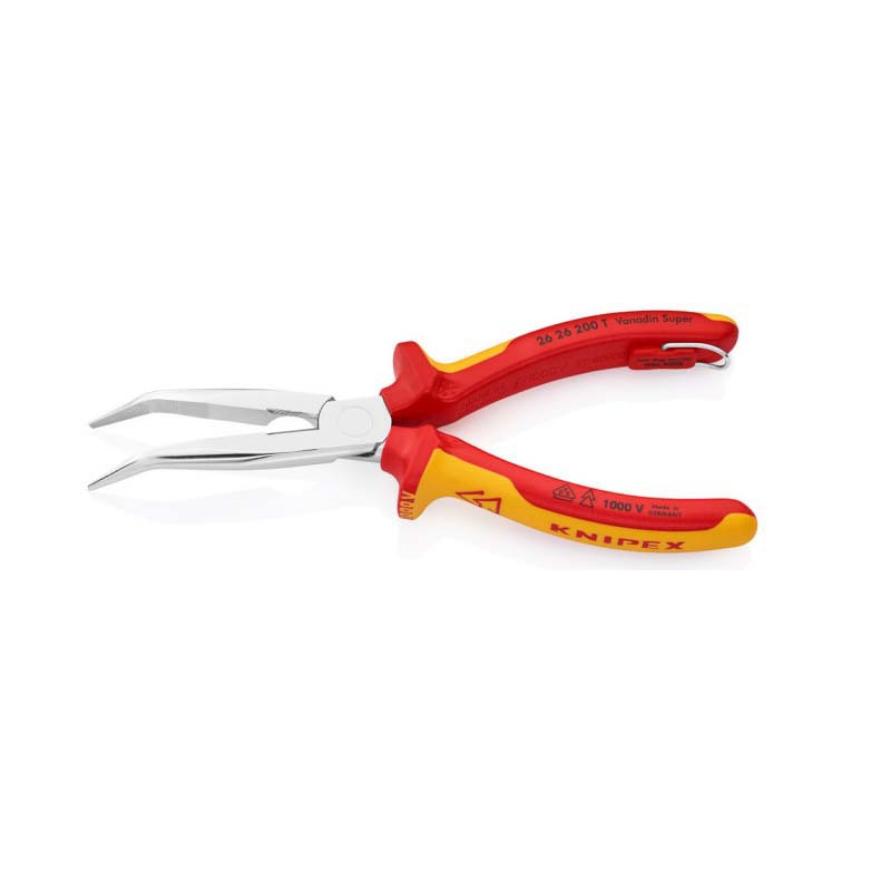 凯尼派克(KNIPEX) 防坠落工具绝缘系列尖嘴钳 弯嘴 2626200T 货期8周
