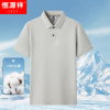 恒源祥夏季100%纯棉短袖t恤男中老年翻领POLO衫休闲爸爸装上衣服C